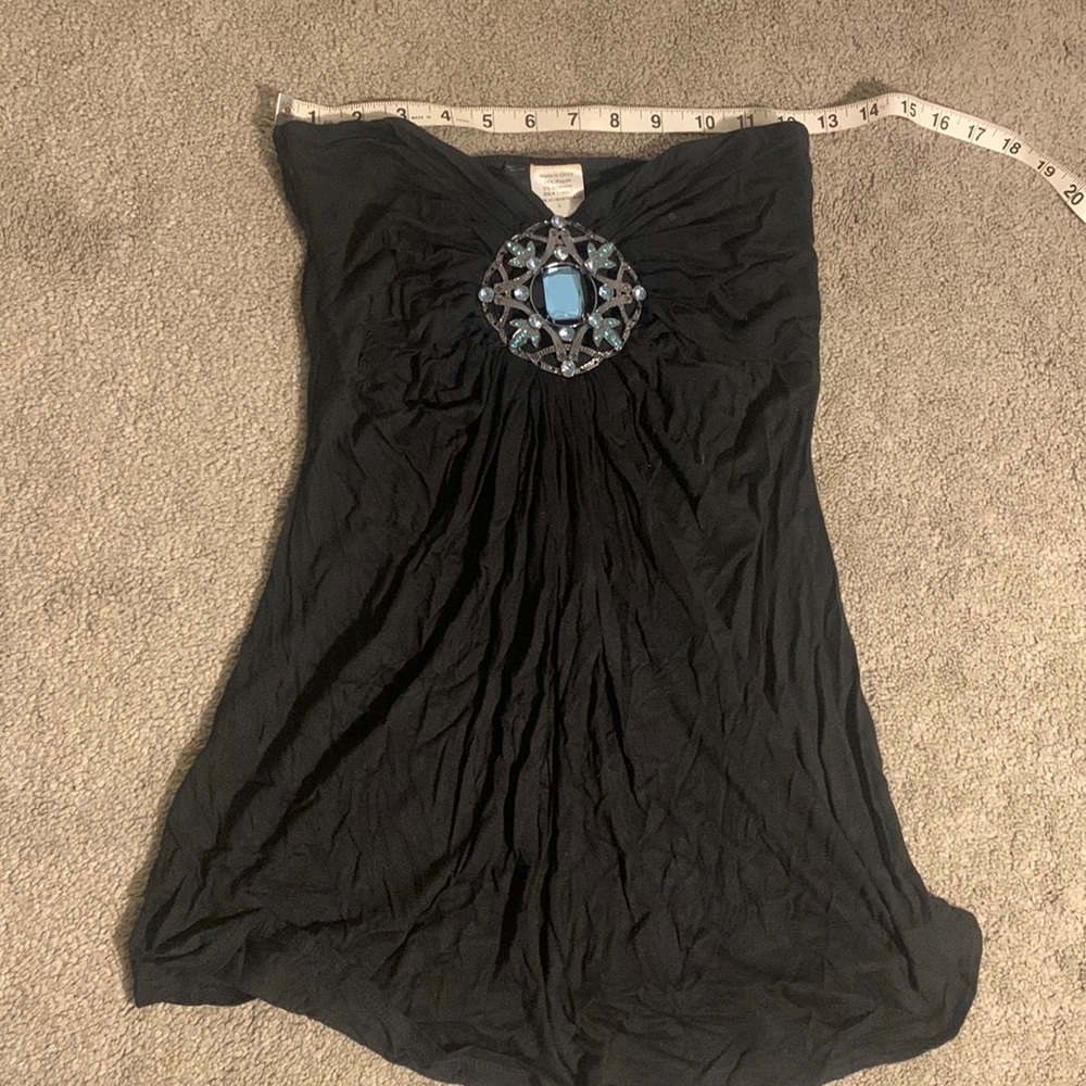 Skye style top black tank top jewels half top